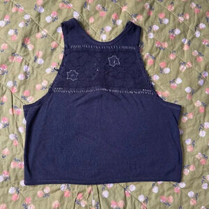 We the Free People Window Star Crochet Cropped Tank Top Size XS